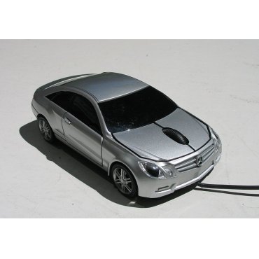 мышка компьютерная проводная Mercedes Benz CLK серебристая
