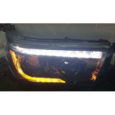 Toyota Hilux Revo 2014 оптика передняя тюнинг ДХО/ headlights DRL LED LD