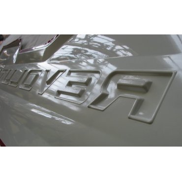 Toyota Hilux Revo 2014 накладка внешняя на задний борт Revolution белая