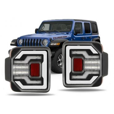 Jeep Wrangler JL 2018+ оптика задняя LED черная прозрачная