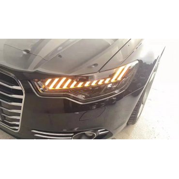 Audi A6 C7 2012+ оптика передняя FULL LED черная  тюнинг ZH