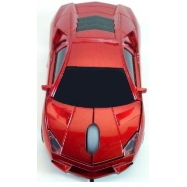 мышка компьютерная проводная Lamborghini красная
