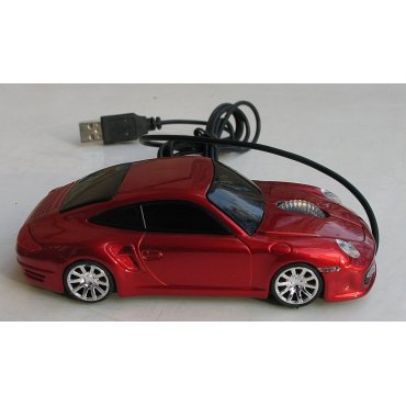 мышка компьютерная проводная Porsche красная
