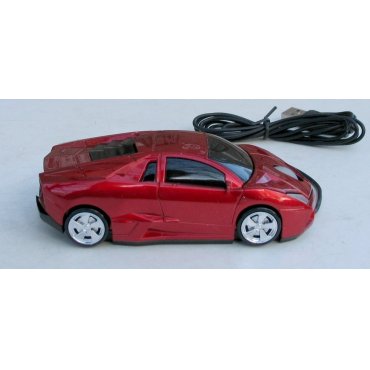 мышка компьютерная проводная Lamborghini красная