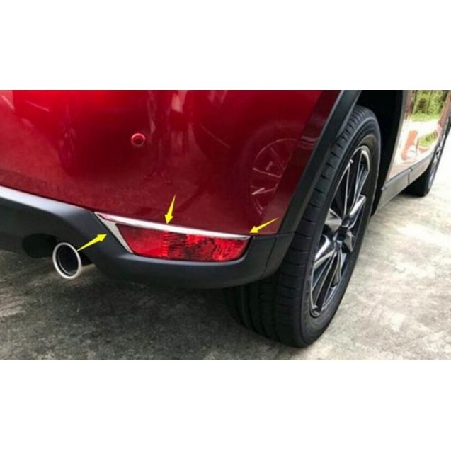 Mazda CX-5 2017+ накладки хром на задние противотуманные фонари верхние