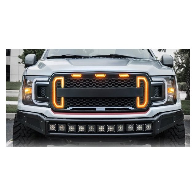 Ford F150 Mk13 2017+ решетка радиатора с LED огнями в стиле Raptor V3