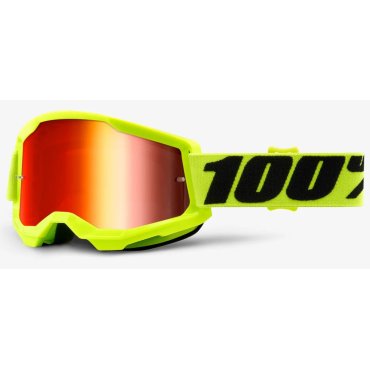 Окуляри 100% STRATA 2 Goggle Fluo Yellow - Mirror Red Lens