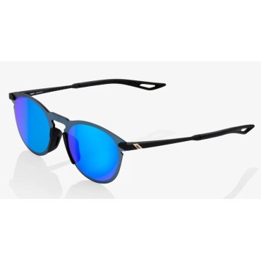Окуляри 100% LEGERE ROUND - Soft Tact Black - Blue Multilayer Mirror Lens