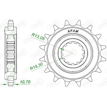 Зірка AFAM Shaft Sprocket 525 Rubber