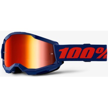 Окуляри 100% STRATA 2 Goggle Navy - Mirror Red Lens