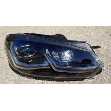 Volkswagen Golf 6 оптика передняя черная стиль Golf 7.5 FULL LED 1 линза RSU