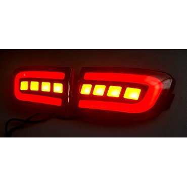 Toyota Prado 120 2003+ LED вставки катафоты в задний бампер красные