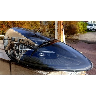 Porsche Cayenne 958 2011+ оптика передняя FULL LED тюнинг 2023+ look  черная SJC