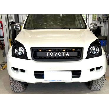 Toyota Land Сruiser 120 Prado оптика передняя LED + решетка стиль 3D