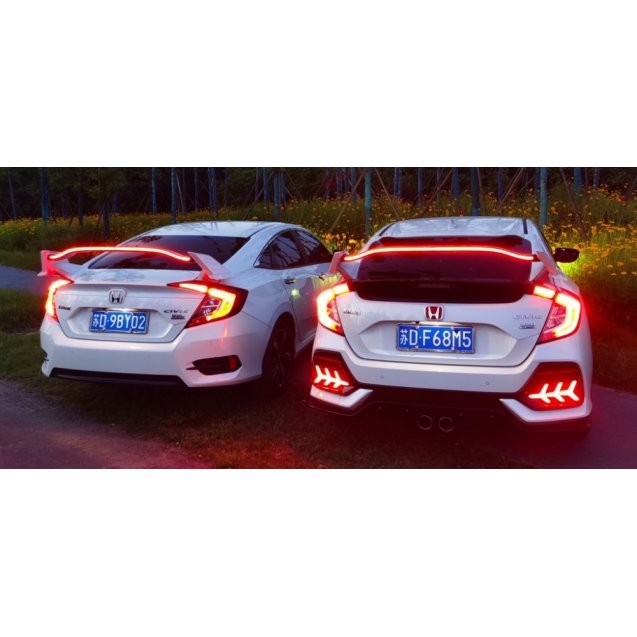Honda Civic 2016+ седан спойлер задний с LED стоп сигналом и динамическими указателями поворотов
