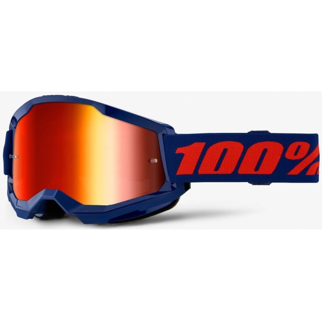 Окуляри 100% STRATA 2 Goggle Navy - Mirror Red Lens