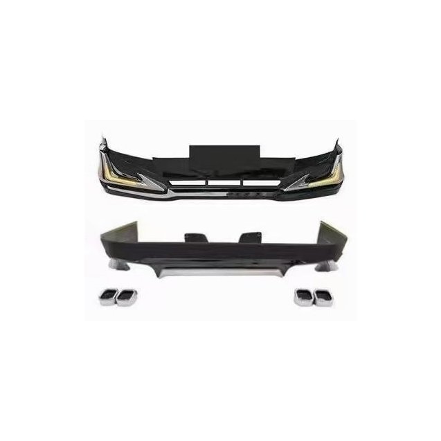 Toyota Prado 120 2003+ накладки передняя и задняя на бамперы Bodykit Black
