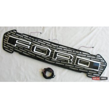 Ford Ranger T7 решетка радиатора LED габариты 3 черный лого белый кант
