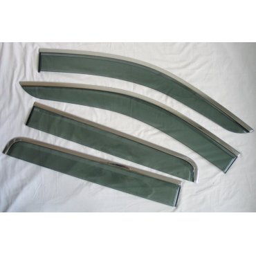 Nissan Navara NP300 2015+ ветровики дефлекторы окон ASP с молдингом нержавеющей стали / sunvisors