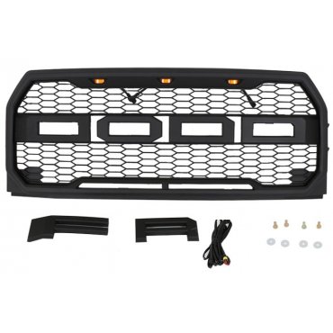 Ford F150 Mk13 2015+ решетка радиатора с LED огнями в стиле Raptor KRN Ford F150 Mk13 2015+ решетка радиатора с LED огнями в стиле Raptor KRN