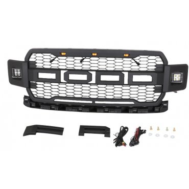 Ford F150 Mk13 2017+ решетка радиатора с LED огнями + LED прожекторами в стиле Raptor KRN Ford F150 Mk13 2017+ решетка радиатора с LED огнями + LED прожекторами в стиле Raptor KRN