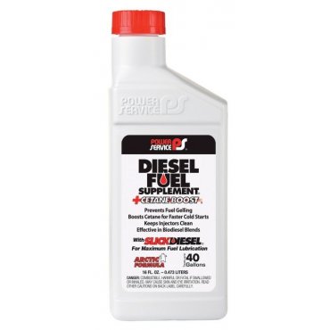 Присадка зимняя к дизельному топливу антигель Power Service Diesel Fuel Supplement + Cetane Boost 16oz /0,473л  Присадка зимняя к дизельному топливу антигель Power Service Diesel Fuel Supplement + Cetane Boost 16oz /0,473л