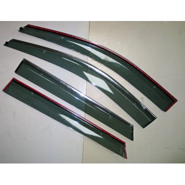Hyundai Santa Fe  3 IX45 ветровики дефлекторы окон  ASP с молдингом нержавеющей стали