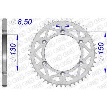 Зірка AFAM 520 Aluminium Chainwheel - Yamaha [Silver]