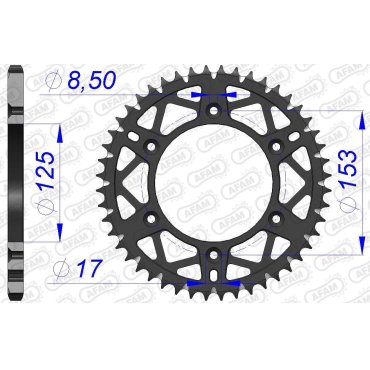 Зірка AFAM 520 AL-Grooved Chainwheel - Honda [Gun Metal]