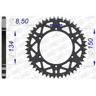 Зірка AFAM 520 AL-Grooved Chainwheel - Kawasaki [Gun Metal]