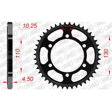 Зірка AFAM 525 Steel Chainwheel - Yamaha [Black]