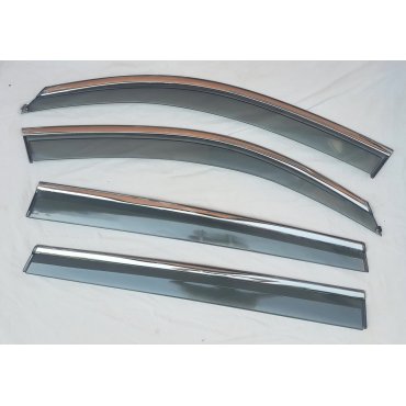 Skoda Kodiaq 2017+  ветровики дефлекторы окон ASP с молдингом нержавеющей стали / sunvisors