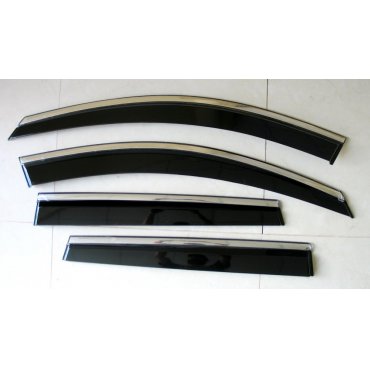 Nissan Terrano / Renault Duster ветровики дефлекторы окон ASP с молдингом нержавеющей стали / sunvisors Nissan Terrano / Renault Duster ветровики дефлекторы окон ASP с молдингом нержавеющей стали / sunvisors