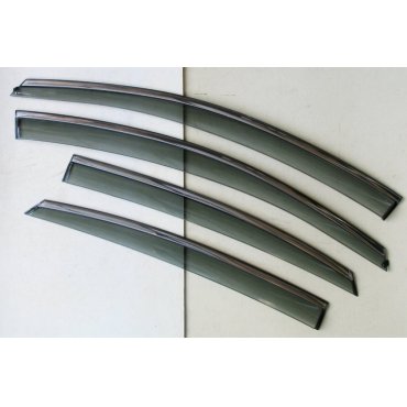 Hyundai Sonata LF- ветровики дверей с хром полоской ASP передние и задние/ дефлекторы/ sunvisors chrome