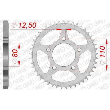 Зірка AFAM 525 Steel Chainwheel - Honda [Silver]