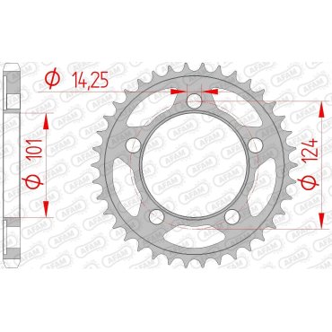 Зірка AFAM 525 Steel Chainwheel - KTM [Black]