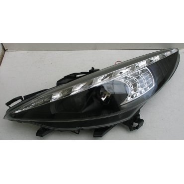 Peugeot 207 оптика передняя черная LED Peugeot 207 оптика передняя черная LED