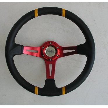 Руль ASP  красный виниловый